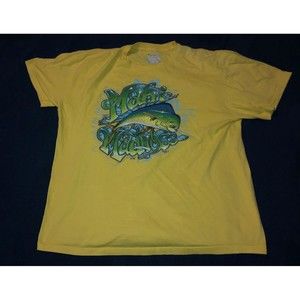 Columbia Mahi Madness yellow fish mens shirt XXL PFG graphic t DR BAB NcD